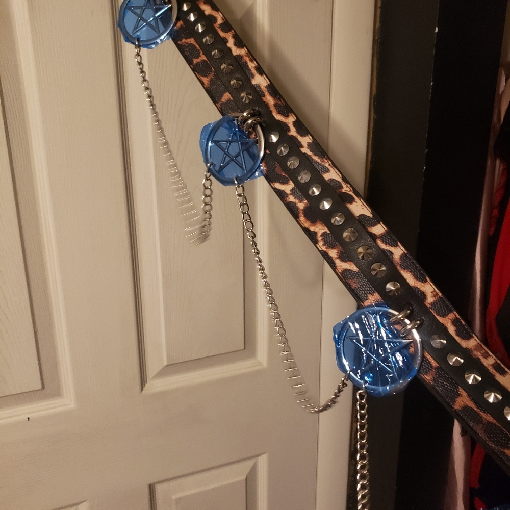xlxxl leopard pentagram belt
